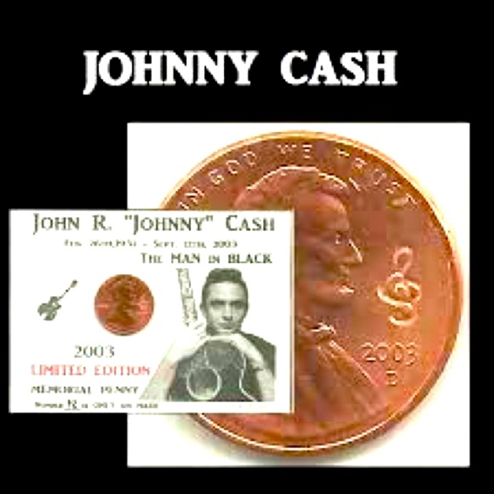 Johnny Cash memorial penny 2003 Limited edition very rare Unique HTF